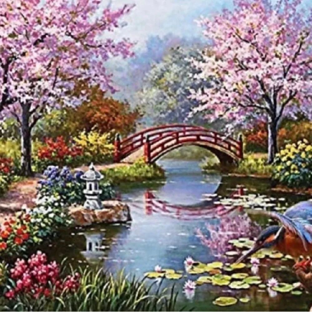 CHERRY Tree Bridge Diamond 💎 Painting kit!
